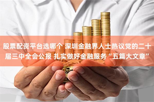 股票配资平台选哪个 深圳金融界人士热议党的二十届三中全会公报 扎实做好金融服务“五篇大文章”