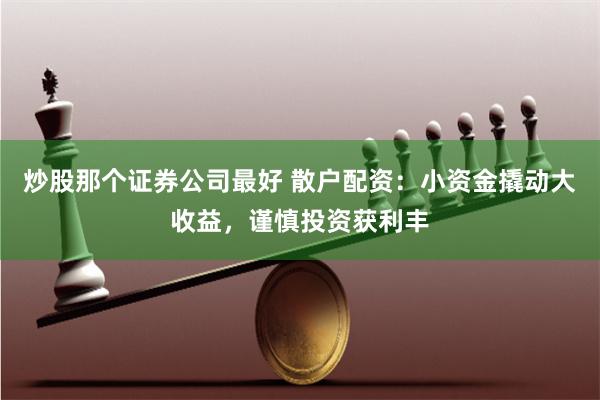 炒股那个证券公司最好 散户配资：小资金撬动大收益，谨慎投资获利丰